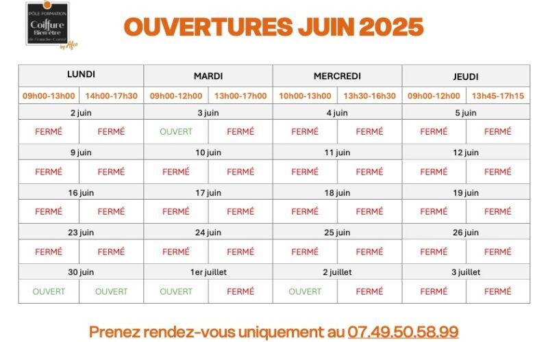 OUVERTURE juin 2025 OUVERTURE juin 2025